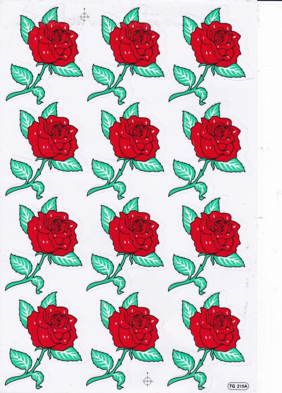 Rosen Rose Blumen Pflanzen Aufkleber Sticker für Kinder Basteln Kindergarten Geburtstag 1 Bogen 335