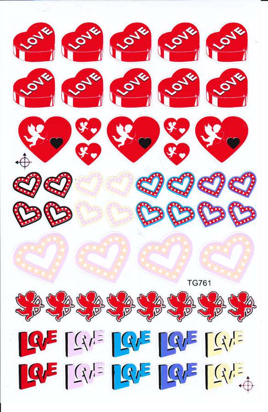 Herzen Herz Liebe Aufkleber Sticker für Kinder Basteln Kindergarten Geburtstag 1 Bogen 339