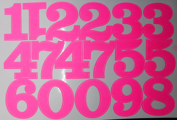 Zahlen Nummern 123 pink 54 mm hoch Aufkleber Sticker für Büro Ordner Kinder Basteln Kindergarten Geburtstag 1 Bogen 340