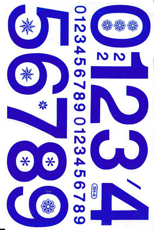Zahlen Nummern 123 blau 70 mm hoch Aufkleber Sticker für Büro Ordner Kinder Basteln Kindergarten Geburtstag 1 Bogen 344
