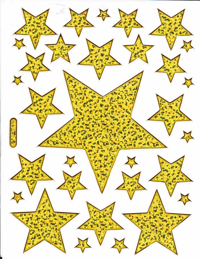 Sterne Stern gold Aufkleber Sticker metallic Glitzer Effekt für Kinder Basteln Kindergarten Geburtstag 1 Bogen 346