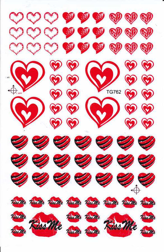 Hearts Heart Love Stickers for Children Crafts Kindergarten Birthday 1 sheet 350