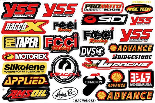 Sponsor Sponsoren Logo Aufkleber Sticker Motorrad Roller Skateboard Auto Tuning Modellbau selbstklebend 351