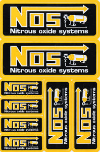 NOS N.O.S. gelb Logo Aufkleber Sticker Motorrad Roller Skateboard Auto Tuning Modellbau selbstklebend 351