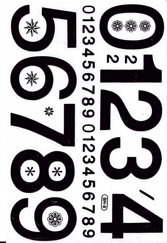 Numbers Numbers 123 Black 70 mm High Sticker for Office Folders Children Crafts Kindergarten Birthday 1 Sheet 352