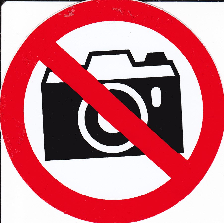 Verboten " Foto Fotografieren " rund Aufkleber Sticker selbstklebend 352