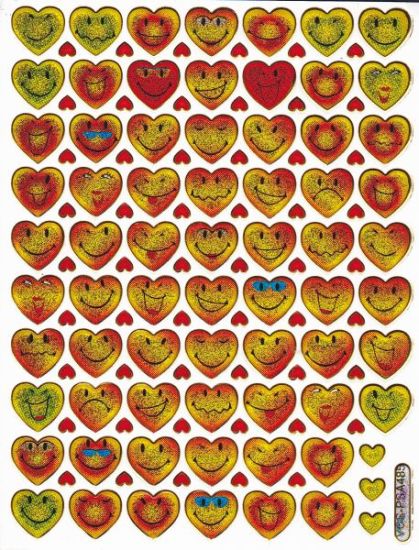 Heart hearts colorful love sticker metallic glitter effect for children crafts kindergarten birthday 1 sheet 362