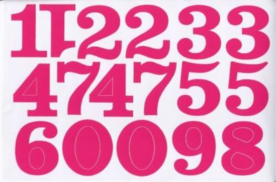 Zahlen Nummern 123 pink 50 mm hoch Aufkleber Sticker für Büro Ordner Kinder Basteln Kindergarten Geburtstag 1 Bogen 365