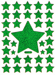 Sterne Stern grün Aufkleber Sticker metallic Glitzer Effekt für Kinder Basteln Kindergarten Geburtstag 1 Bogen 366