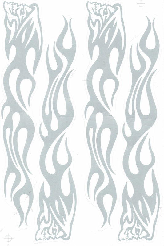 Skull flames fire gray sticker motorcycle scooter skateboard car tuning model building self-adhesive 366