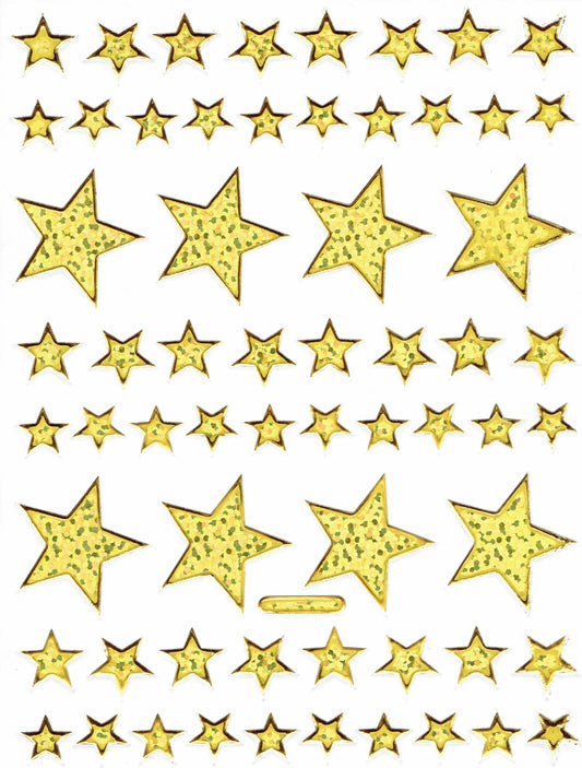 Sterne Stern gold Aufkleber Sticker metallic Glitzer Effekt für Kinder Basteln Kindergarten Geburtstag 1 Bogen 367