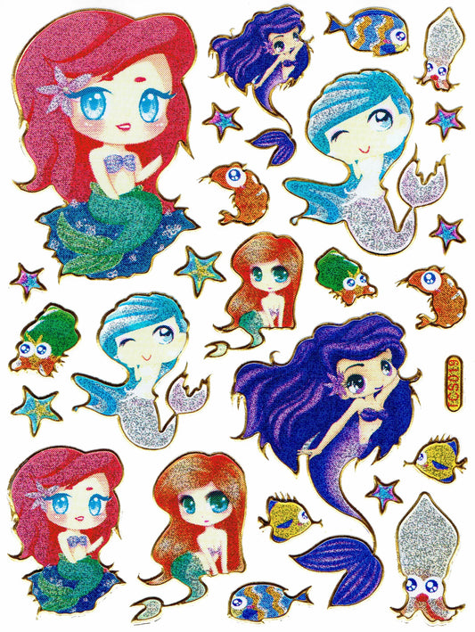 Mermaid sticker sticker metallic glitter effect school children craft kindergarten 1 sheet 367