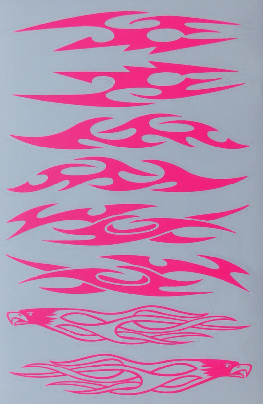 Flammen Feuer pink Aufkleber Sticker Motorrad Roller Skateboard Auto Tuning Modellbau selbstklebend 370