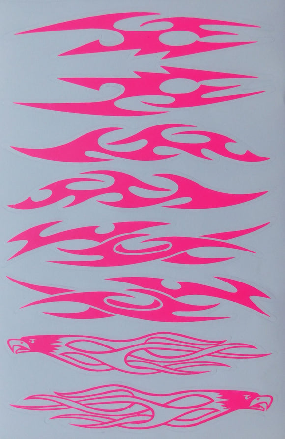 Flames fire pink sticker motorcycle scooter skateboard car tuning model building self-adhesive 370