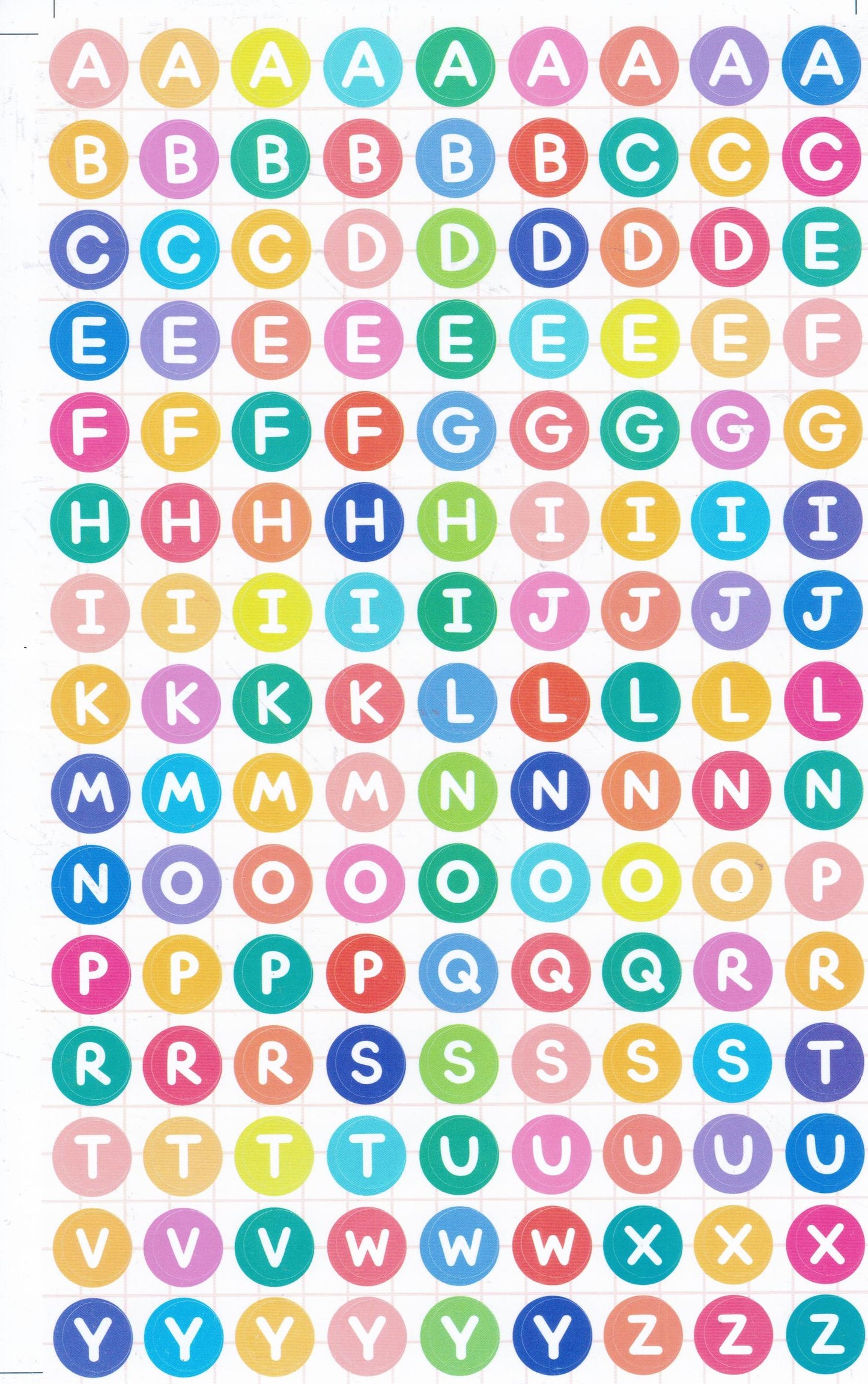 Letters ABC 13 mm high sticker for office folders children crafts kindergarten birthday 1 sheet 371