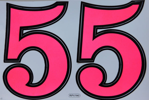 Grosse Nummer 5 pink 165 mm hoch Aufkleber Sticker Motorrad Roller Skateboard Auto Tuning Modellbau selbstklebend 375