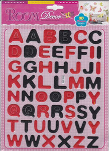 3D Buchstaben rot schwarz Aufkleber Sticker für Kinder Basteln Kindergarten Geburtstag 1 Bogen 376