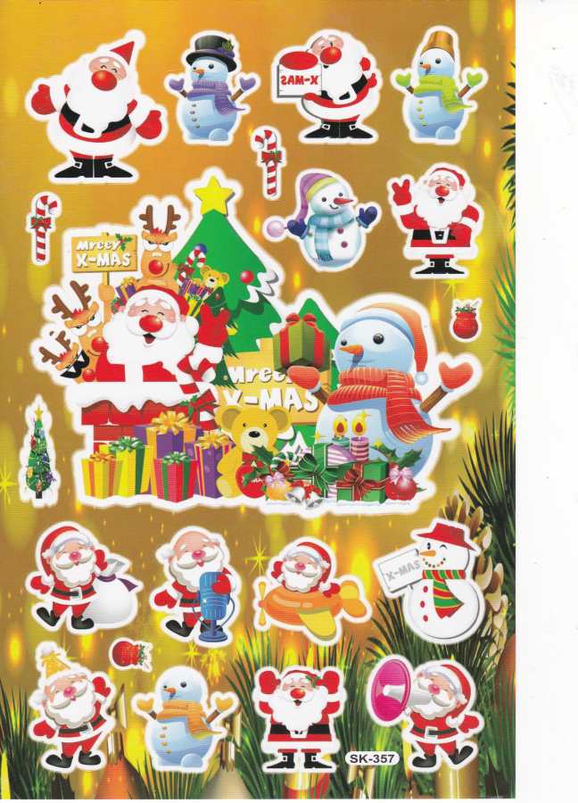 Weihnachten Schneemann Nikolaus Aufkleber Sticker für Kinder Basteln Kindergarten Geburtstag 1 Bogen 376
