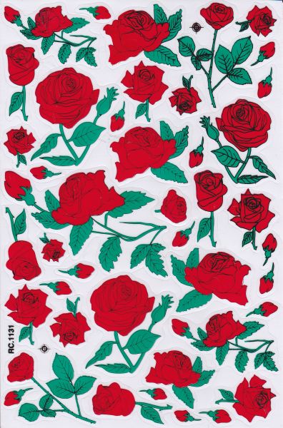 Rosen Rose Blumen Pflanzen Aufkleber Sticker für Kinder Basteln Kindergarten Geburtstag 1 Bogen 390