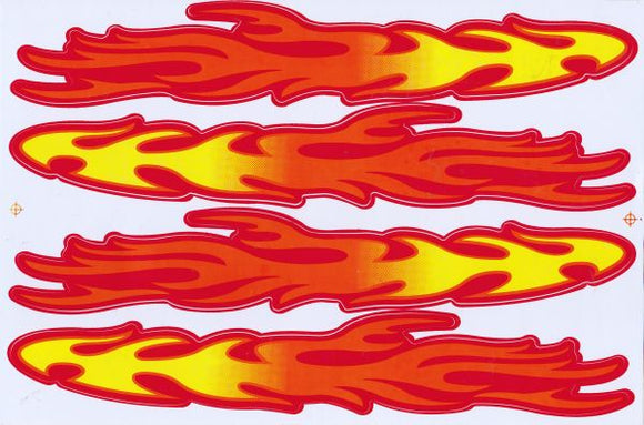 Flames fire orange sticker motorcycle scooter skateboard car tuning model making self-adhesive 391