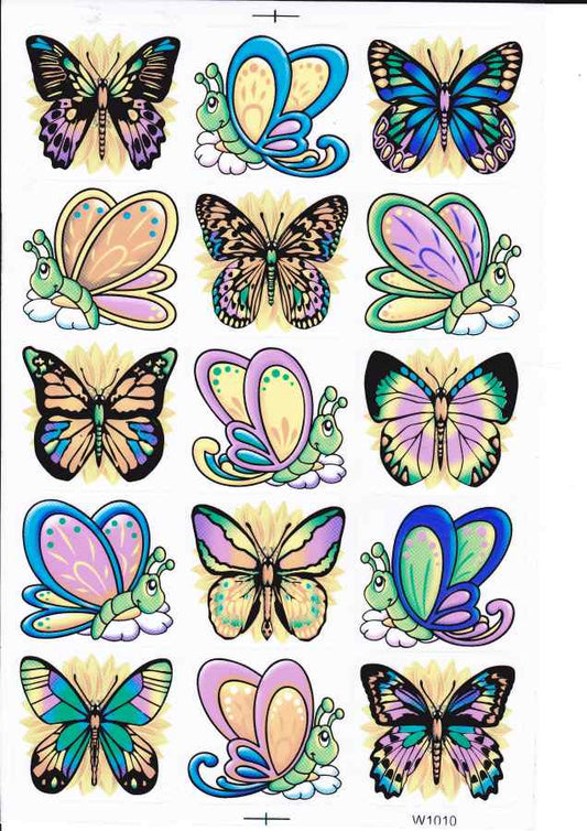 Papillons Insectes Animaux Autocollants pour Enfants Artisanat Maternelle Anniversaire 1 feuille 395