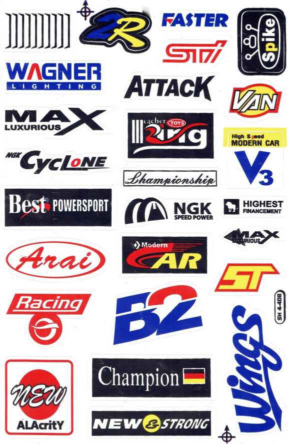 Sponsor Sponsoren Logo Aufkleber Sticker Motorrad Roller Skateboard Auto Tuning Modellbau selbstklebend 396