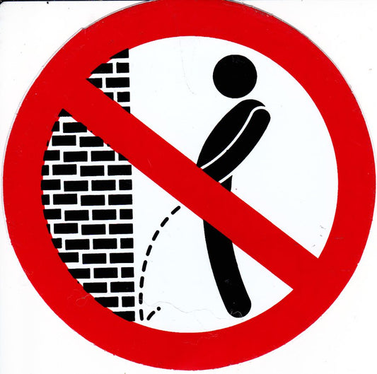 Prohibited "pee pee on the wall" round self-adhesive sticker 397