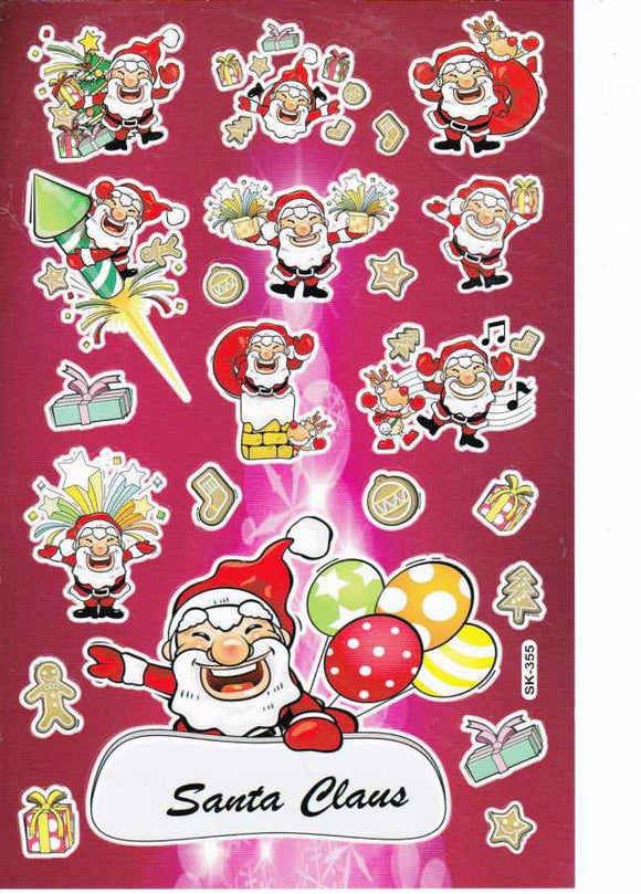 Christmas snowman Santa Claus stickers for children crafts kindergarten birthday 1 sheet 397