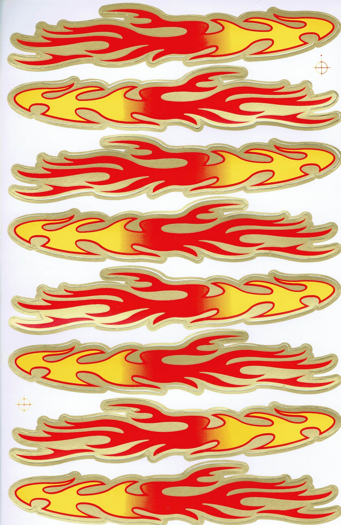 Flammen Feuer orange Aufkleber Sticker Motorrad Roller Skateboard Auto Tuning Modellbau selbstklebend 040