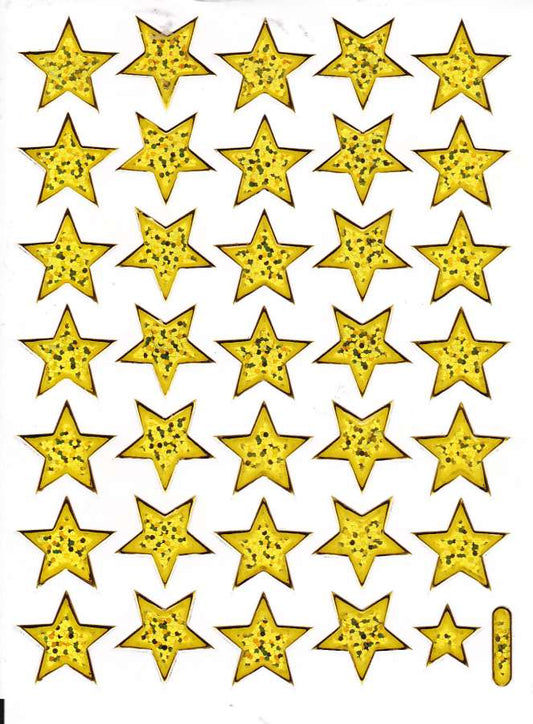 Sterne Stern gold Aufkleber Sticker metallic Glitzer Effekt für Kinder Basteln Kindergarten Geburtstag 1 Bogen 400