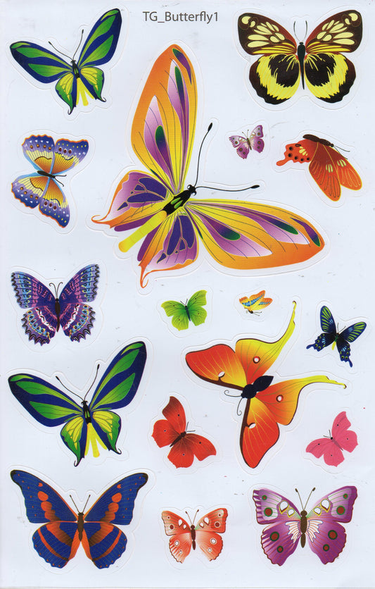 Papillons Insectes Animaux Autocollants pour Enfants Artisanat Maternelle Anniversaire 1 feuille 401