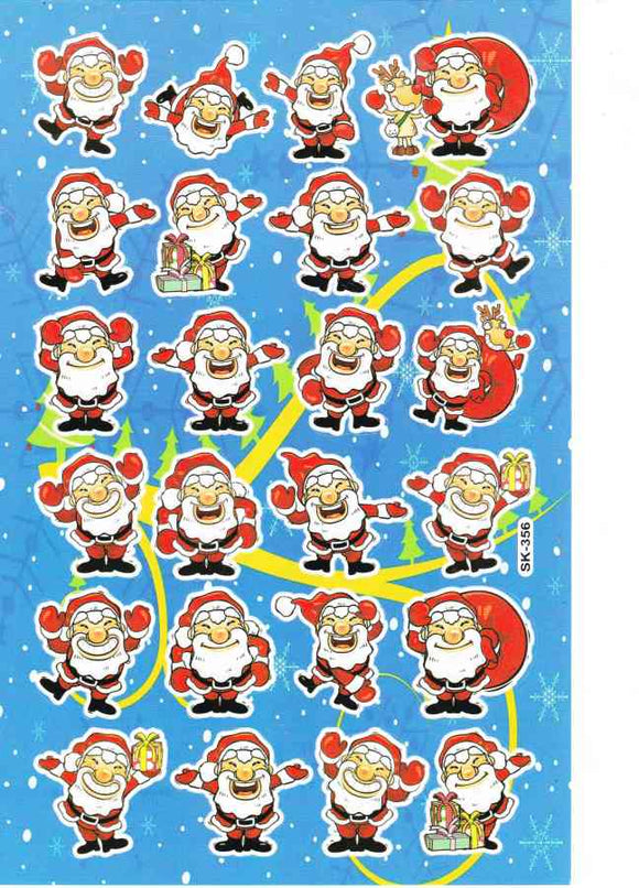 Christmas snowman Santa Claus stickers for children crafts kindergarten birthday 1 sheet 401