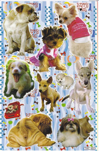 Hund Hunde Rüde Welpe Tiere Aufkleber Sticker für Kinder Basteln Kindergarten Geburtstag 1 Bogen 343