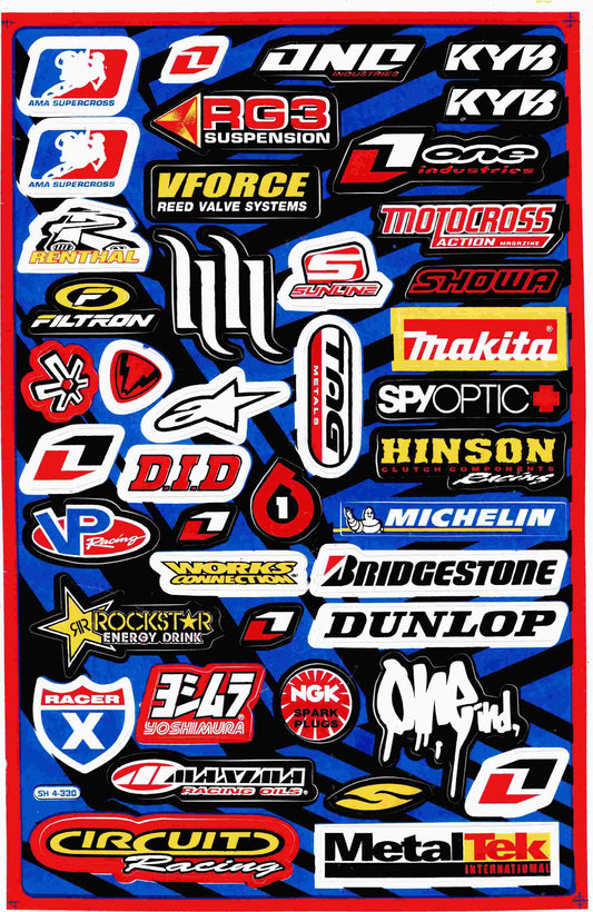 Sponsor Sponsoren Logo Aufkleber Sticker Motorrad Roller Skateboard Auto Tuning Modellbau selbstklebend 406