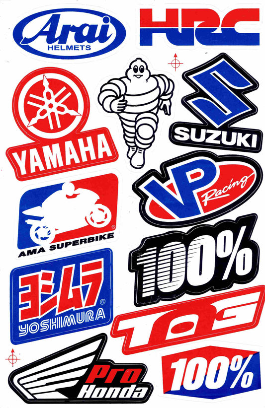 Sponsor Sponsoren Logo Aufkleber Sticker Motorrad Roller Skateboard Auto Tuning Modellbau selbstklebend 407