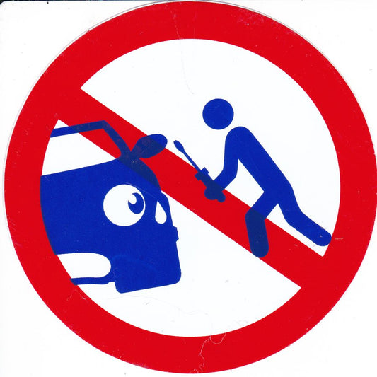 Prohibited "breaking into the car" round sticker sticker self-adhesive 416