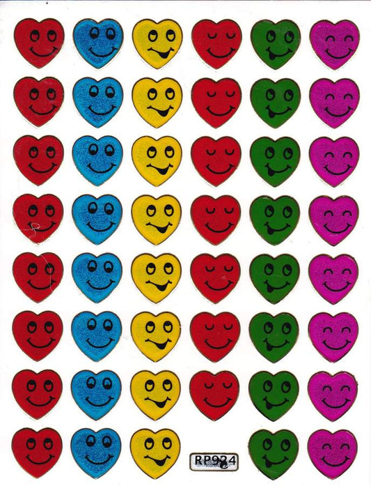 Heart hearts colorful love sticker metallic glitter effect for children crafts kindergarten birthday 1 sheet 417