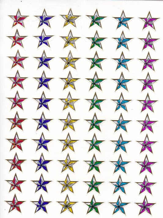 Star star coloré autocollant autocollant métallique effet scintillant pour enfants artisanat maternelle anniversaire 1 feuille 418