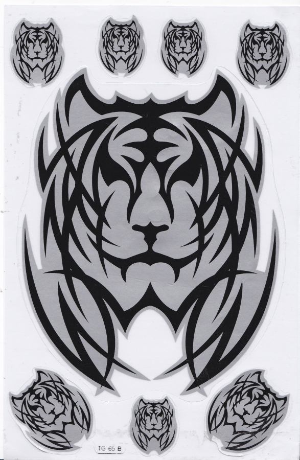 Tiger flames fire gray sticker motorcycle scooter skateboard car tuning model building self-adhesive 418