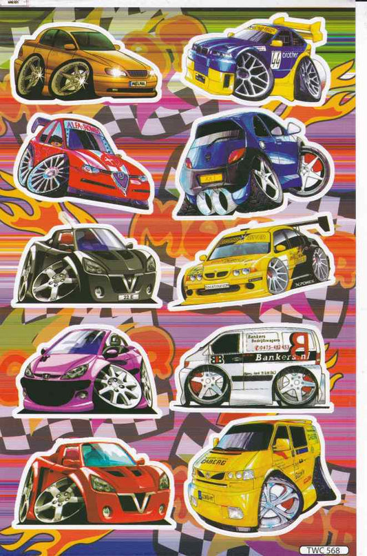 Car sports car sticker for children crafts kindergarten birthday 1 sheet 419