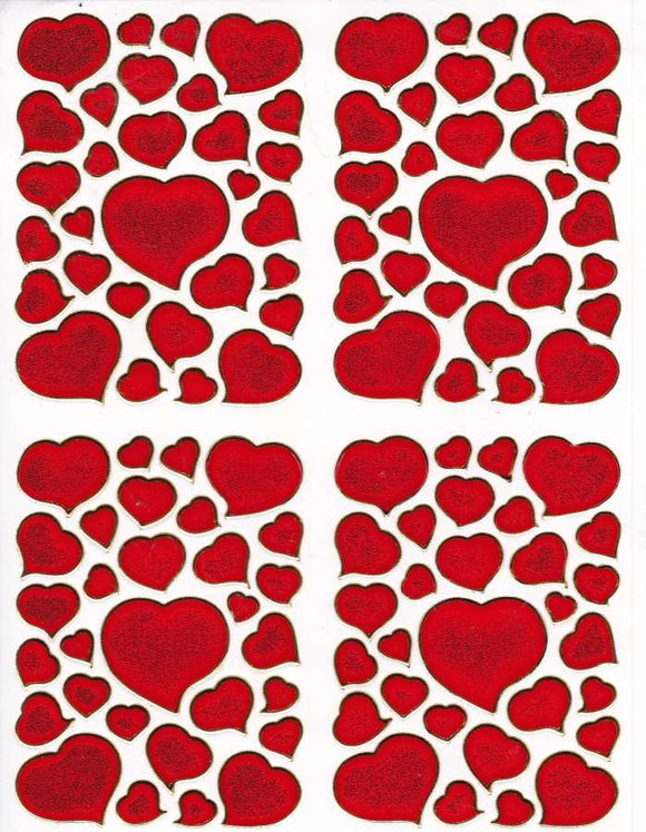 Herz Herzen rot Liebe Aufkleber Sticker metallic Glitzer Effekt für Kinder Basteln Kindergarten Geburtstag 1 Bogen 419