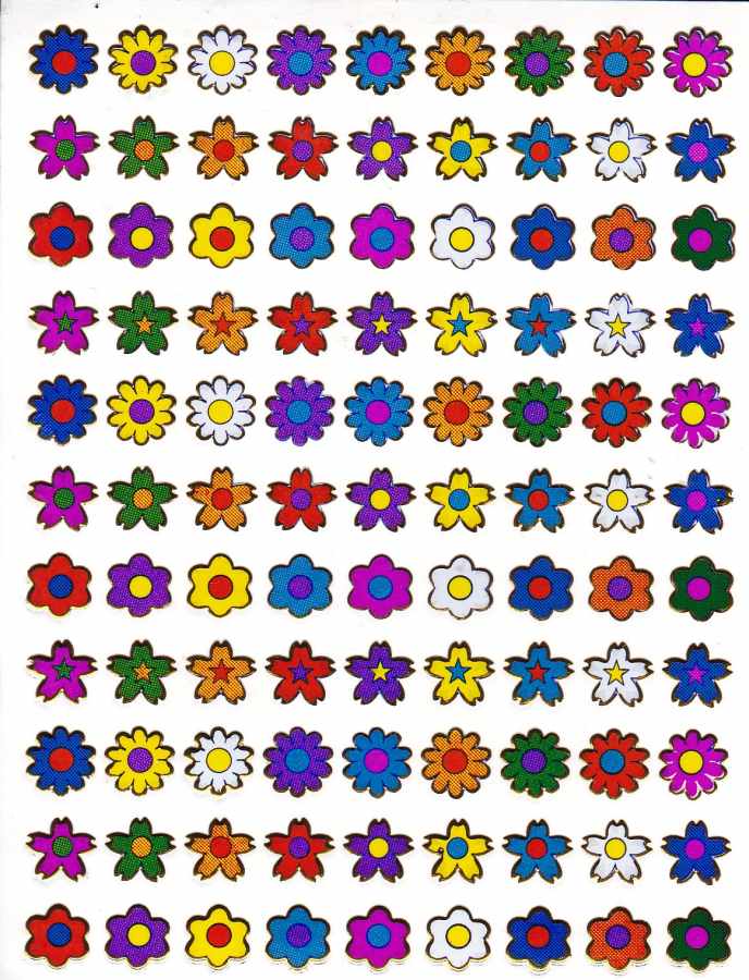 Sunflowers, flowers, flowers, colorful stickers, metallic glitter effect, children's crafts, kindergarten, 1 sheet 419