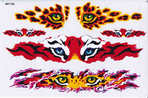 Tiger flames fire colorful sticker motorcycle scooter skateboard car tuning model building self-adhesive 421