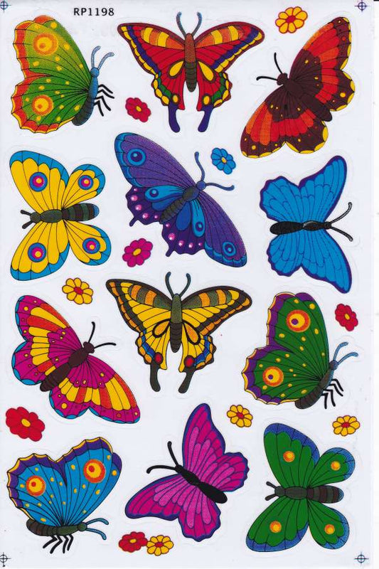 Papillons Insectes Animaux Autocollants pour Enfants Artisanat Maternelle Anniversaire 1 feuille 422