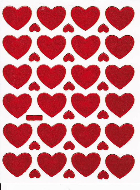 Herz Herzen rot Liebe Aufkleber Sticker metallic Glitzer Effekt für Kinder Basteln Kindergarten Geburtstag 1 Bogen 427