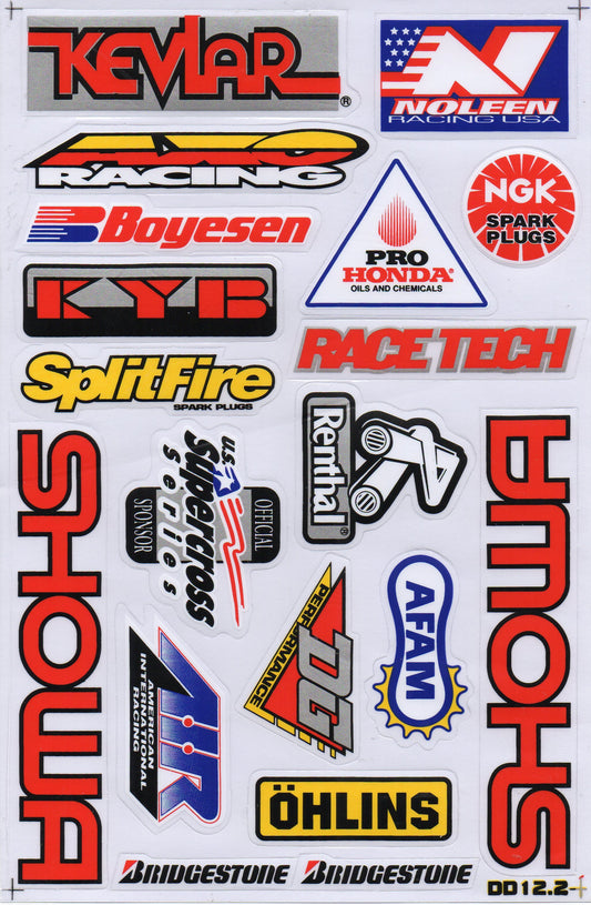 Sponsor Sponsoren Logo Aufkleber Sticker Motorrad Roller Skateboard Auto Tuning Modellbau selbstklebend 429
