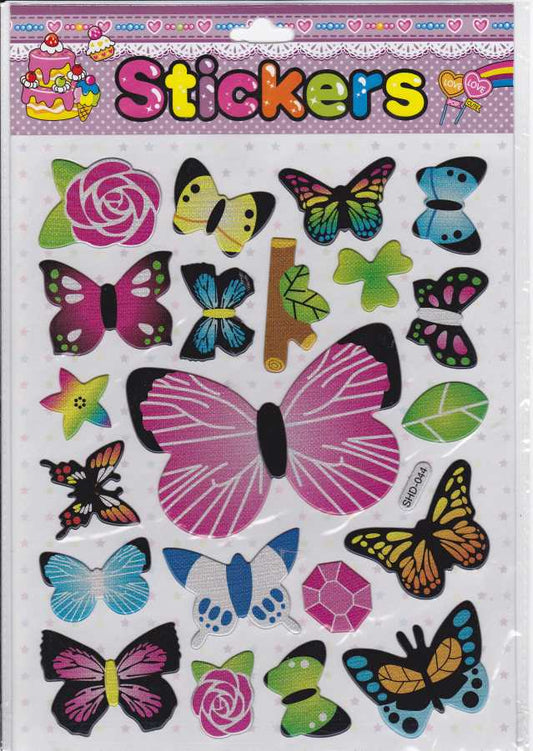 3D papillon animaux insectes autocollants pour enfants artisanat maternelle anniversaire 1 feuille 430