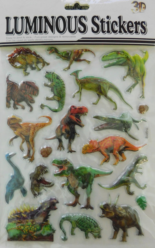 3D Dinosaurier Dino Jurassic T-Rex Raptor Aufkleber Sticker für Kinder Basteln Kindergarten Geburtstag 1 Bogen 432