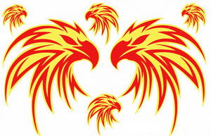 Eagle head flames fire red yellow sticker motorcycle scooter skateboard car tuning model building self-adhesive 435