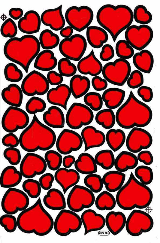 Hearts Heart Love Stickers for Children Crafts Kindergarten Birthday 1 sheet 435